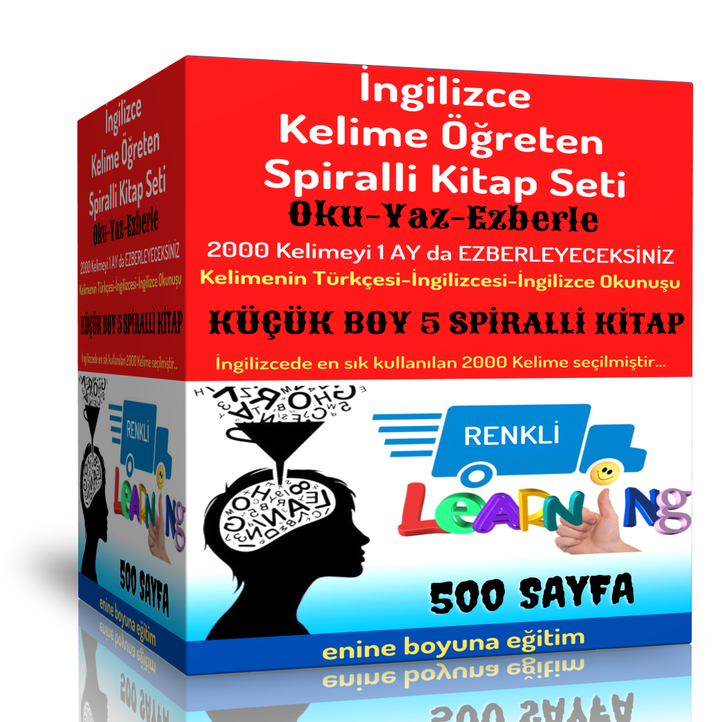 İngilizce Kelime Öğreten Kitap Seti Küçük Boy 5 Spiralli Kitap