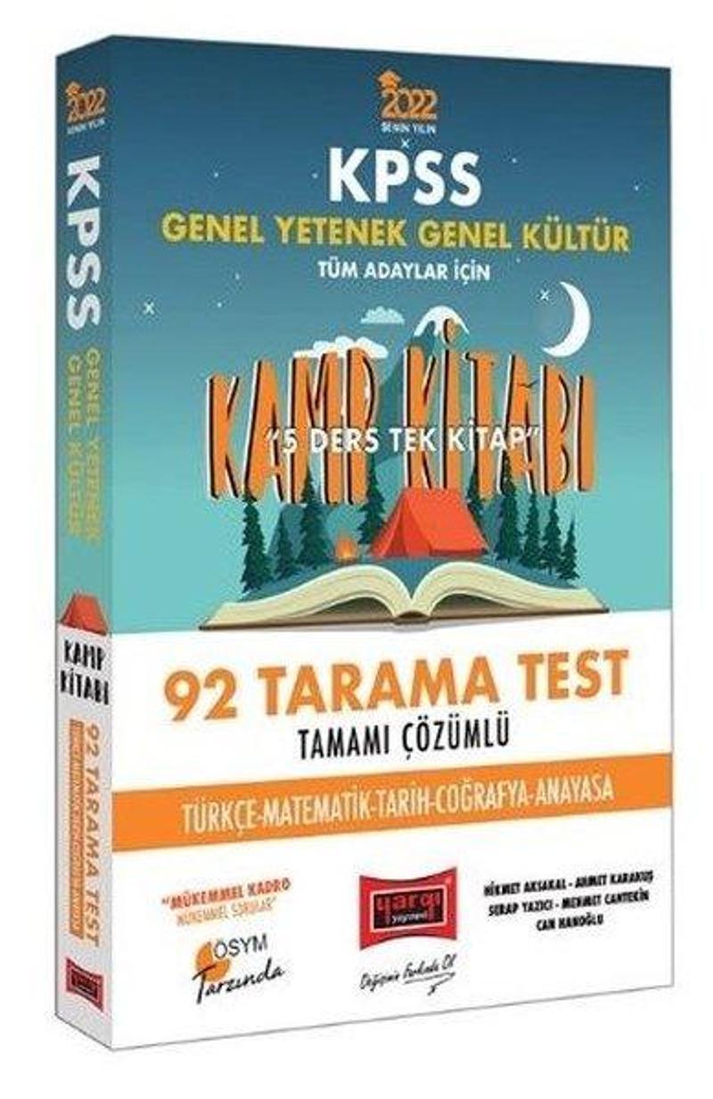 2022 KPSS GY GK 5 Ders Tek Kitap Tamamı Çözümlü 92 Tarama Test Kamp