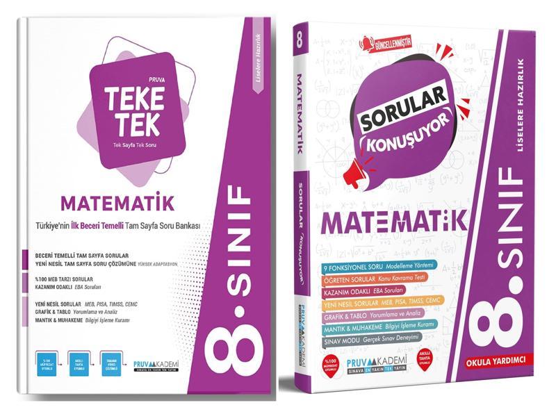 Pruva Akademi 8 Sınıf Matematik Teke Tek Sorular Konuşuyor Seti 2