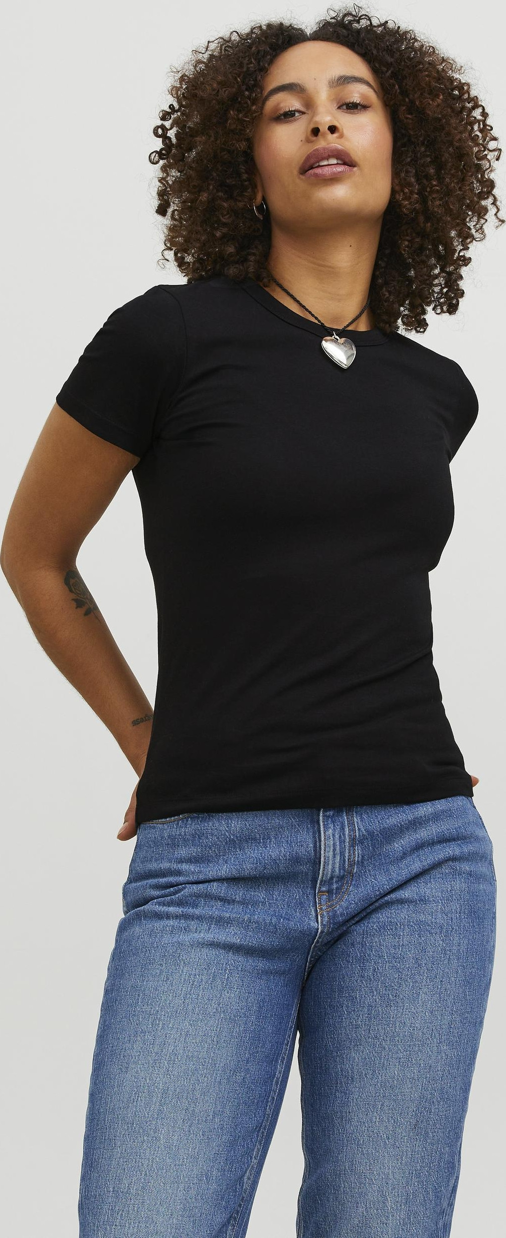 Jack&Jones Jxgıgı Str Ss Tee Jrs Sn Kadin Siyah Tshirt 12248921-02