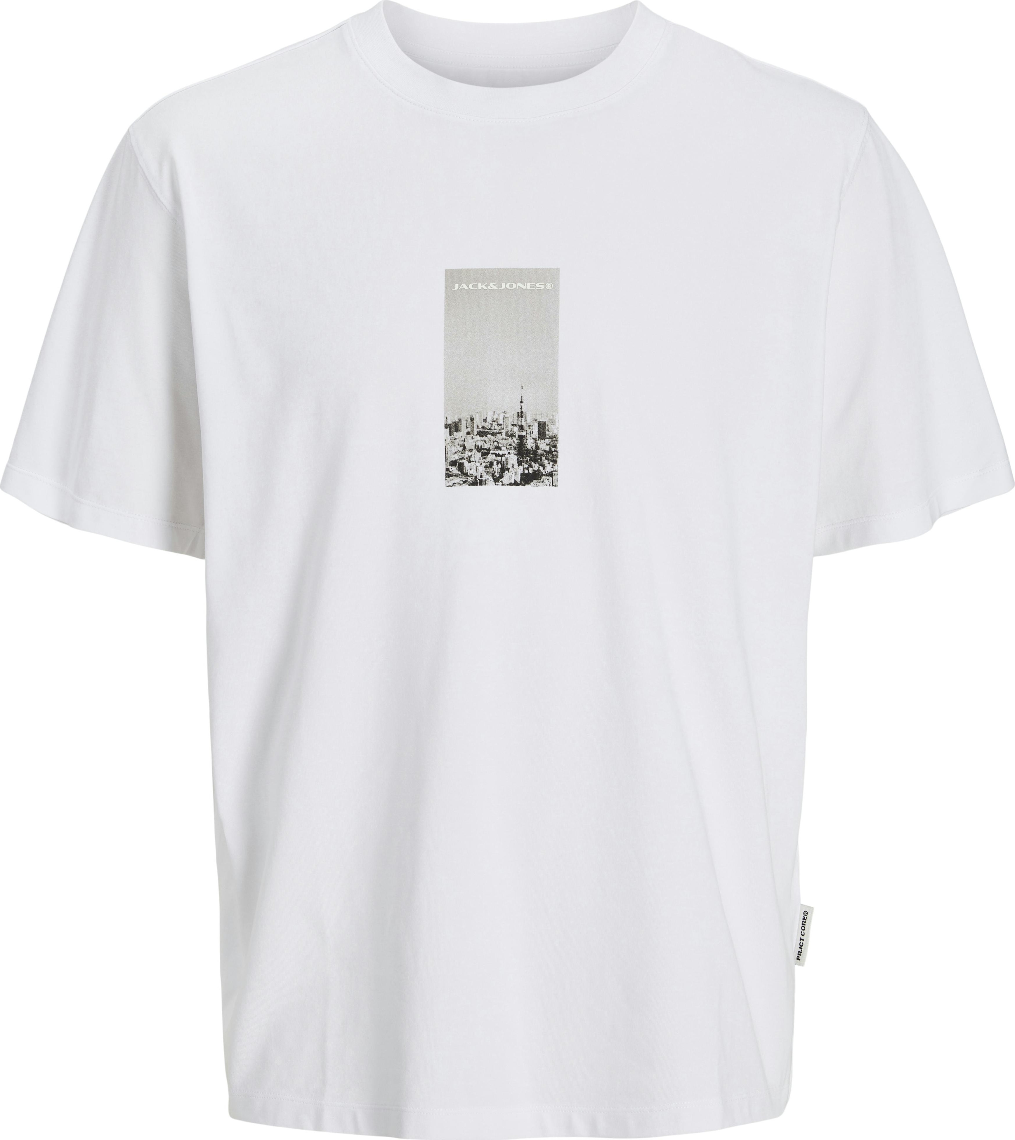 Jack&Jones Jcopacer Photo Brandıng Tee Ss Cre Pls Erkek Beyaz Büyük Beden Tshirt 12278555-01