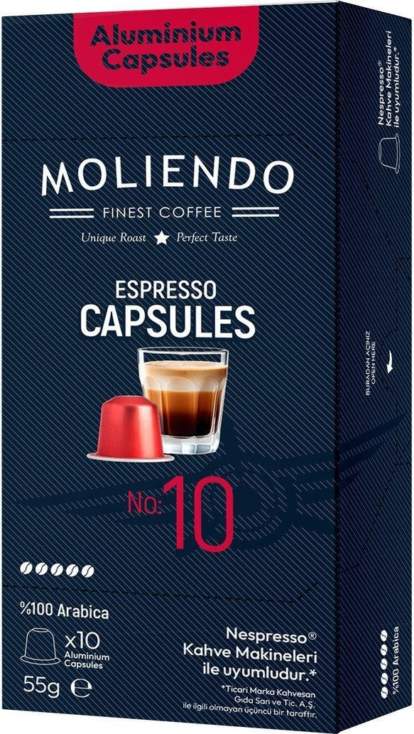 Moliendo Alüminyum Kapsül Kahve No:10 (10 Adet Nespresso Uyumlu Alüminyum Kapsül Kahve)
