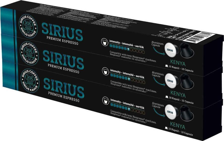 Sirius Nespresso Uyumlu Single Origin Kapsül Kahve 7 Kenya 3'lü Set (30 Kapsül)