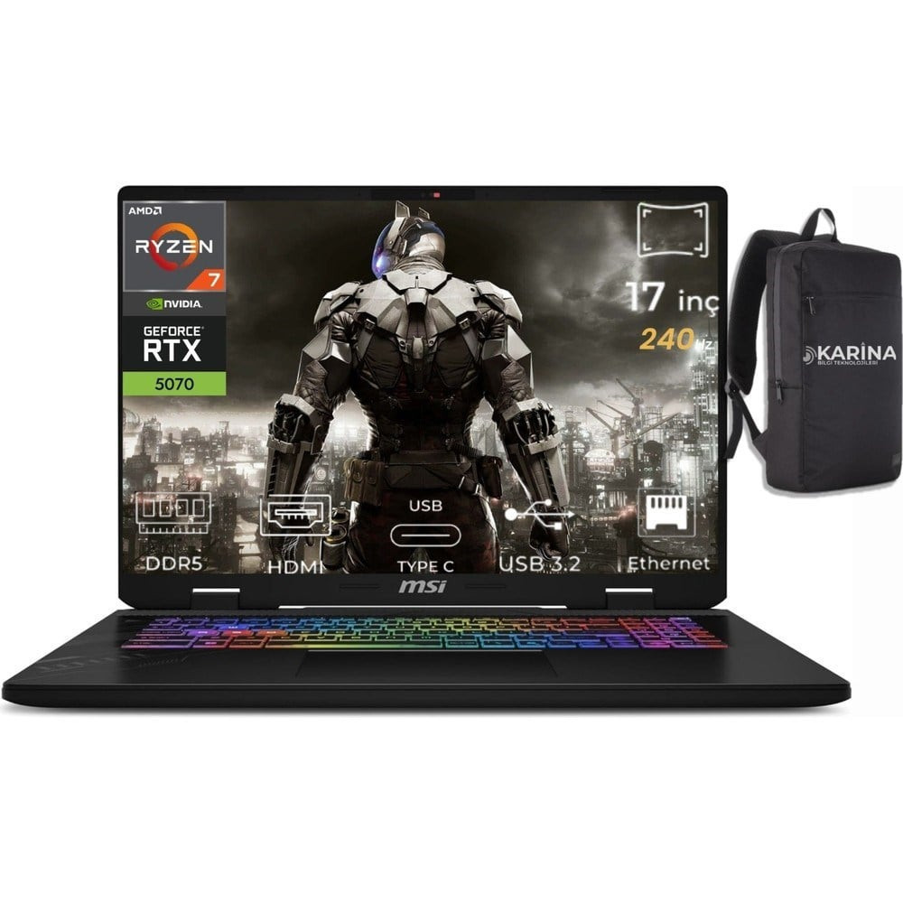 msi vector 18 hx ai intel core ultra 9 275hx a2xwhg 663xtr 50 64gb 4tb rtx5070ti 12gb w11pro qhd 240hz tasinabilir bilgisayar a2xwhg663xtrk50 p 25955007