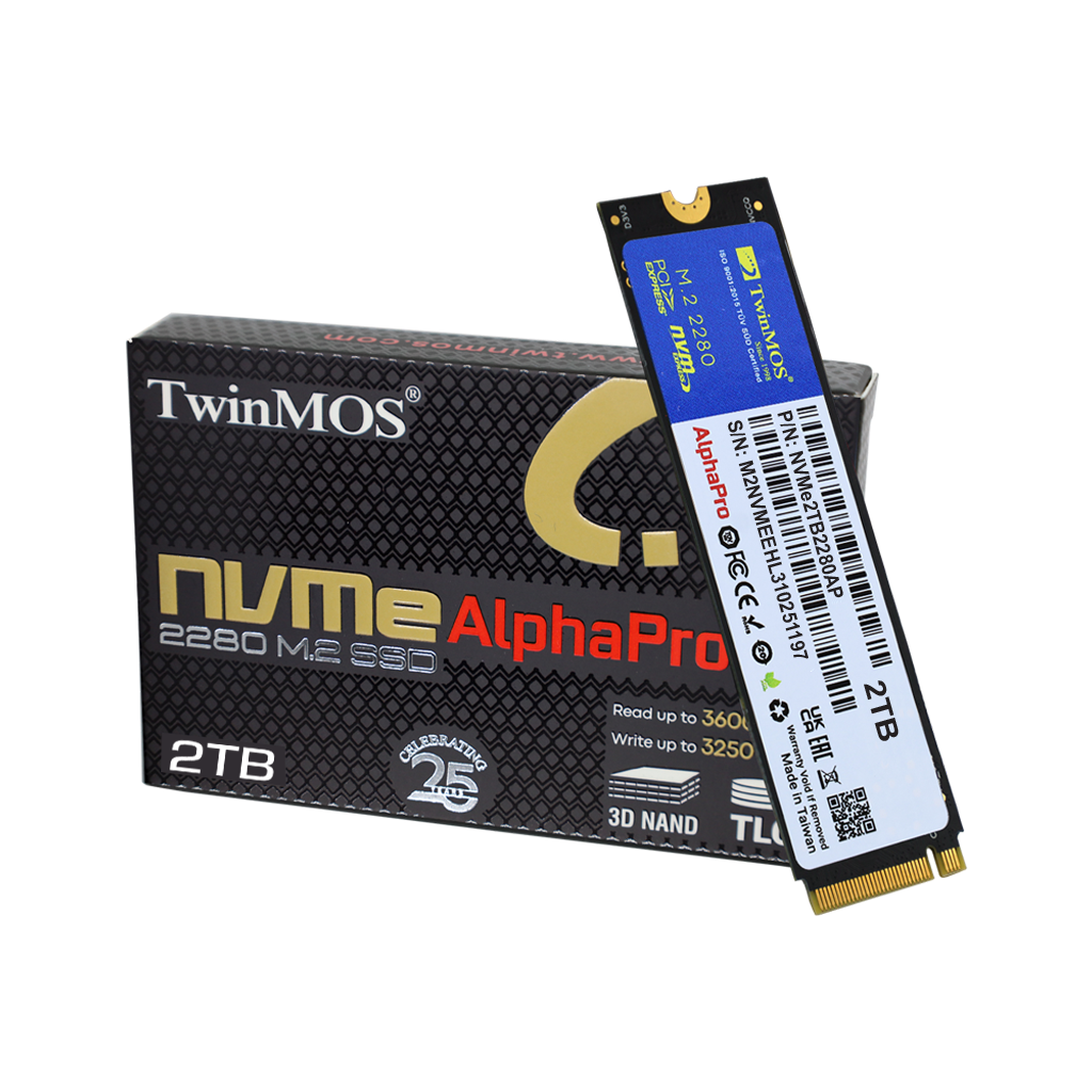 TwinMOS NVMe2TB2280AP, AlphaPro, 2TB, 3600-3250Mb/s, Gen3, NVMe PCIe M ...