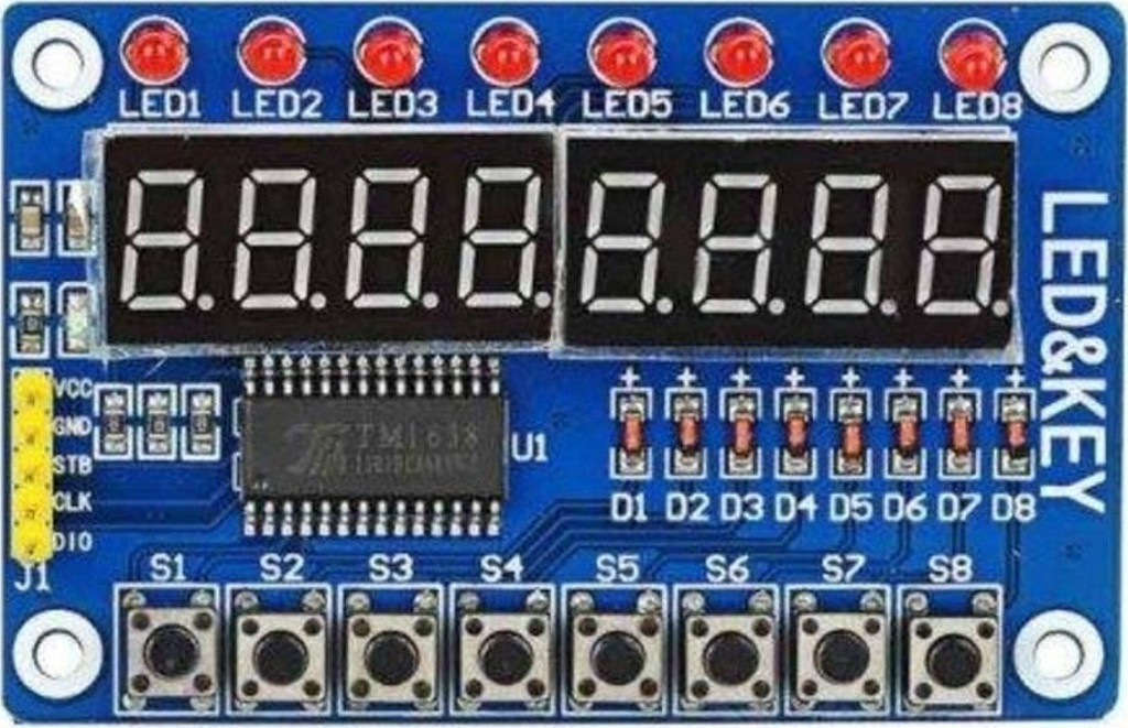 Emay Center TM1638 Modülü Anahtar Ekran AVR Arduino 8-Bit Dijital LED ...
