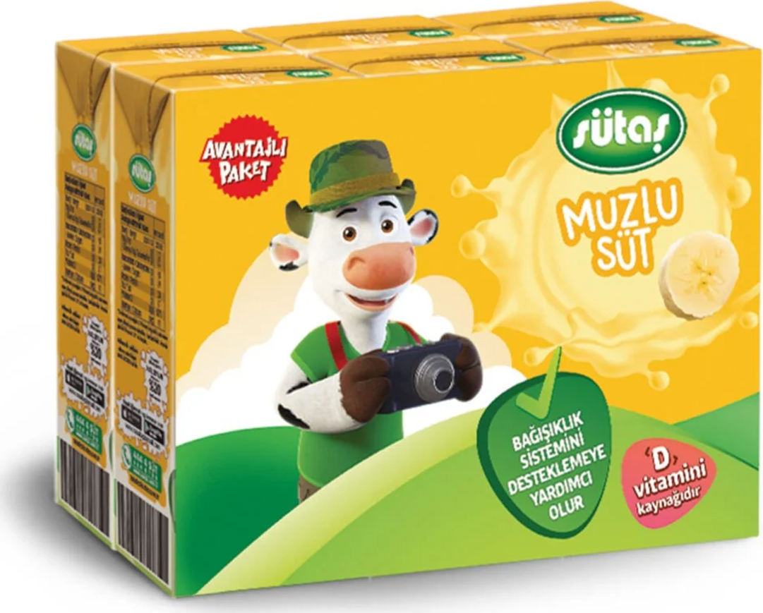 Sütaş Muzlu Süt 180 Ml X 6 Adet