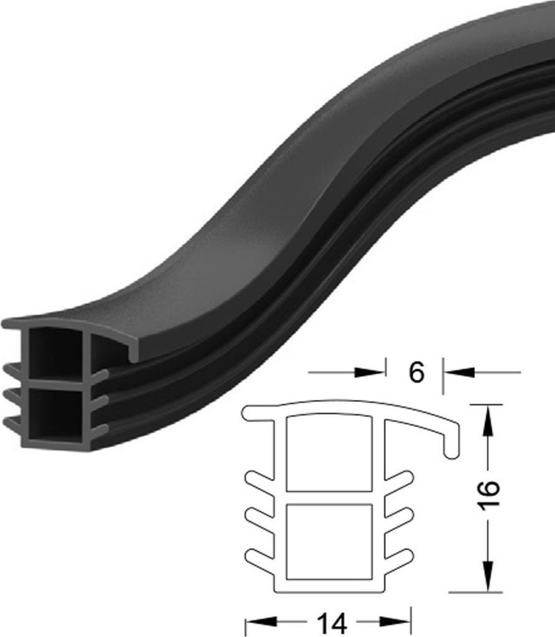 Contacall Çelik Kapı Fitili Çelik Kapı Contası 6 Metre Siyah - idefix