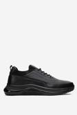 DERİCLUB Erkek Kalın Taban Comfort Sneaker Gerçek Deri CR 2440 SİYAH