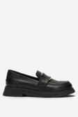 DERİCLUB Kadın Loafer Tokalı Loafer Ayakkabı Gerçek Deri RC 33105 SİYAH