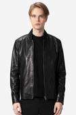 DERİCLUB WM251 Erkek Jumbo Slim-Fit Hakiki Deri Mont SİYAH