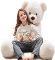 130 cm Papyonlu Sevimli Büyük Peluş Ayıcık- % 100 YERLİ 