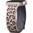 Apple Watch Uyumlu 44 45 46mm Leopar Desenli Yumuşak Silikon Kordon Seri 2 3 4 5 6 Se 7 8 9 10 