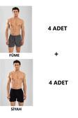 Pi Giyim 8'Li Erkek Penye Havlu Bel Boxer