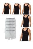 Pi Giyim 10 Parça Atlet Ve Boxer Takımı Ekonomik Paket 5 Boxer 5 Atlet