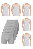 Pi Giyim 10 Parça Atlet Ve Boxer Takımı Ekonomik Paket 5 Boxer 5 Atlet