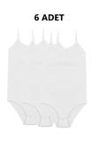 Pi Giyim 6 Adet Ip Askılı Kadın Çıtçıtlı Body Zıbın Beyaz