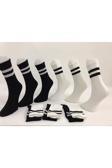 Pi Giyim 5 Çift Tik Desenli Unisex Spor Tenis Kolej Çorabı