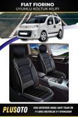 Plusoto Fiat Fiorino (2+1) Ticari Uyumlu Vera Serisi Siyah Beyaz Oto Koltuk Kılıfı 5Li Takım Set M-208