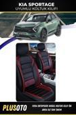 Plusoto Kia Sportage Uyumlu Vera Serisi Siyah Kırmızı Oto Koltuk Kılıfı 5Li Takım Set M-491