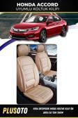 Plusoto Honda Accord Uyumlu Vera Serisi Bej Oto Koltuk Kılıfı 5Li Takım Set M-332