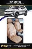 Plusoto Kia Stonic Uyumlu Vera Serisi Bej Oto Koltuk Kılıfı 5Li Takım Set M-494