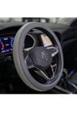 Plusoto Nissan Micra Uyumlu Plus Diamond Serisi Gri Taşlı Geçmeli Direksiyon Kılıfı