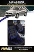 Plusoto Dacia Logan Uyumlu Vera Serisi Siyah Mavi Oto Koltuk Kılıfı 5Li Takım Set M-126