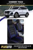 Plusoto Chery Tiggo Uyumlu Vera Serisi Siyah Mavi Oto Koltuk Kılıfı 5Li Takım Set M-06