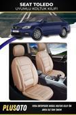 Plusoto Seat Toledo Uyumlu Vera Serisi Bej Oto Koltuk Kılıfı 5Li Takım Set M-878