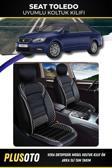 Plusoto Seat Toledo Uyumlu Vera Serisi Siyah Beyaz Oto Koltuk Kılıfı 5Li Takım Set M-880