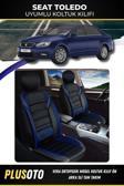 Plusoto Seat Toledo Uyumlu Vera Serisi Siyah Mavi Oto Koltuk Kılıfı 5Li Takım Set M-882