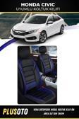 Plusoto Honda Civic Uyumlu Vera Serisi Siyah Mavi Oto Koltuk Kılıfı 5Li Takım Set M-342