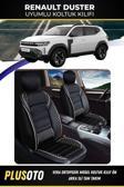 Plusoto Renault Duster Uyumlu Vera Serisi Siyah Beyaz Oto Koltuk Kılıfı 5Li Takım Set M-772