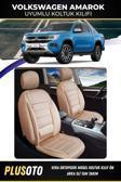 Plusoto Volkswagen Amarok Uyumlu Vera Serisi Bej Oto Koltuk Kılıfı 5Li Takım Set M-1040