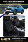 Plusoto Volkswagen Amarok Uyumlu Vera Serisi Siyah Oto Koltuk Kılıfı 5Li Takım Set M-1045