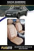 Plusoto Dacia Sandero Uyumlu Vera Serisi Bej Oto Koltuk Kılıfı 5Li Takım Set M-128