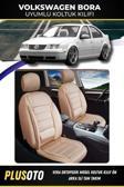 Plusoto Volkswagen Bora Uyumlu Vera Serisi Bej Oto Koltuk Kılıfı 5Li Takım Set M-1052
