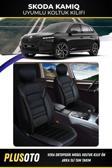 Plusoto Skoda Kamiq Uyumlu Vera Serisi Siyah Oto Koltuk Kılıfı 5Li Takım Set M-901