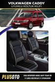 Plusoto Volkswagen Caddy Uyumlu Vera Serisi Siyah Beyaz Oto Koltuk Kılıfı 5Li Takım Set M-1060