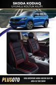 Plusoto Skoda Kodiaq Uyumlu Vera Serisi Siyah Kırmızı Oto Koltuk Kılıfı 5Li Takım Set M-911