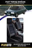 Plusoto Fiat / Tofaş Doğan Uyumlu Vera Serisi Siyah Beyaz Oto Koltuk Kılıfı 5Li Takım Set M-136