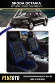 Plusoto Skoda Octavia Uyumlu Vera Serisi Siyah Mavi Oto Koltuk Kılıfı 5Li Takım Set M-918