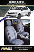 Plusoto Skoda Rapid Uyumlu Vera Serisi Füme Oto Koltuk Kılıfı 5Li Takım Set M-921