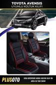 Plusoto Toyota Avensis Uyumlu Vera Serisi Siyah Kırmızı Oto Koltuk Kılıfı 5Li Takım Set M-995
