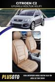 Plusoto Citroen C2 Uyumlu Vera Serisi Bej Oto Koltuk Kılıfı 5Li Takım Set M-44