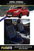 Plusoto Opel Corsa Uyumlu Vera Serisi Siyah Mavi Oto Koltuk Kılıfı 5Li Takım Set M-594