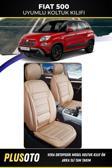 Plusoto Fiat 500 Ailesi Uyumlu Vera Serisi Bej Oto Koltuk Kılıfı 5Li Takım Set M-170
