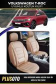 Plusoto Volkswagen T-Roc Uyumlu Vera Serisi Bej Oto Koltuk Kılıfı 5Li Takım Set M-1094