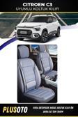 Plusoto Citroen C3Uyumlu Vera Serisi Füme Oto Koltuk Kılıfı 5Li Takım Set M-51